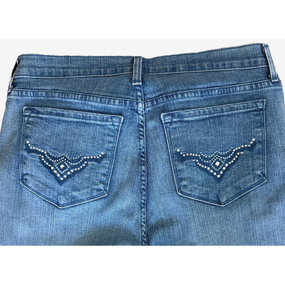 NYDJ Lift Tuck Jeans Womens 12 Blue Straight Leg Stretch Denim USA Made Classic - Picture 4 of 9